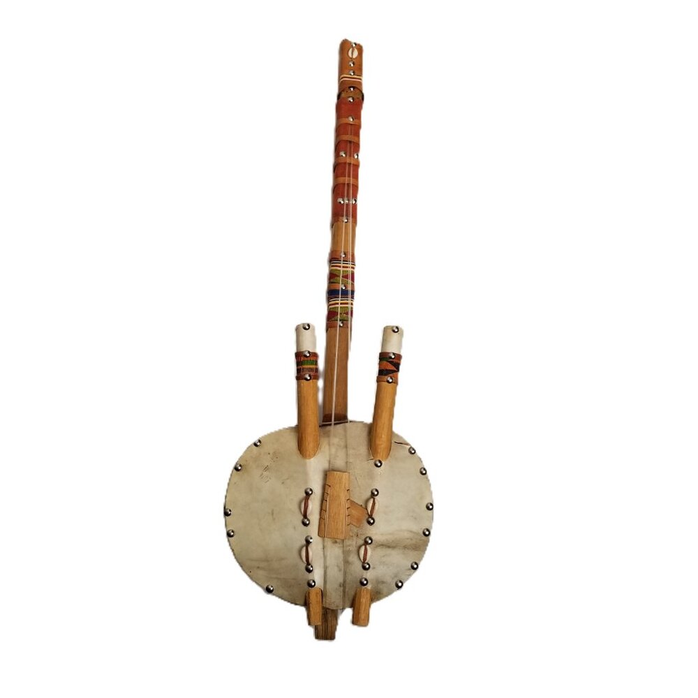 Vintage Decorative African Style Wall Drum Wood Shell Accents Home Decor Display